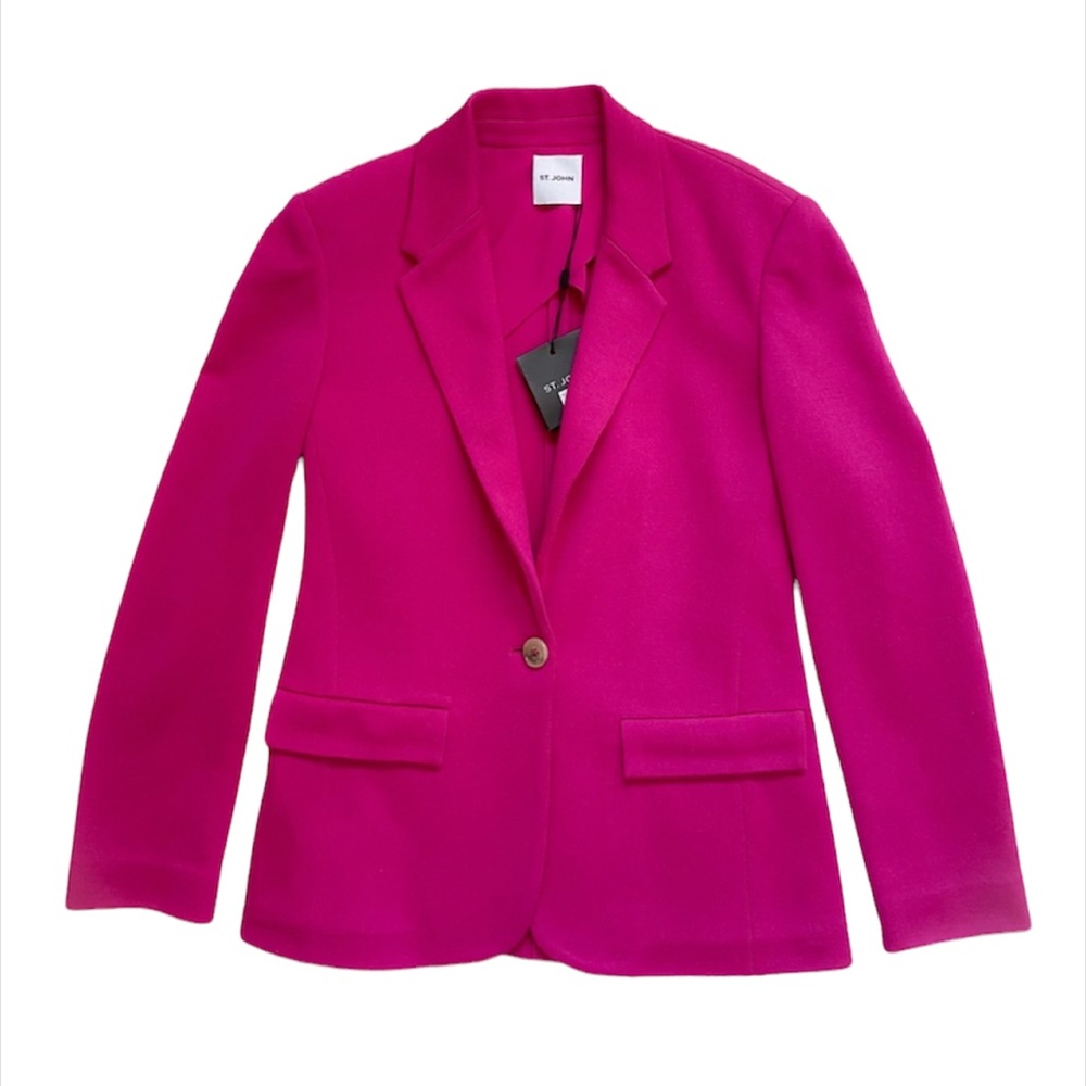 St. John Milano Wool Knit Jacket in orchid